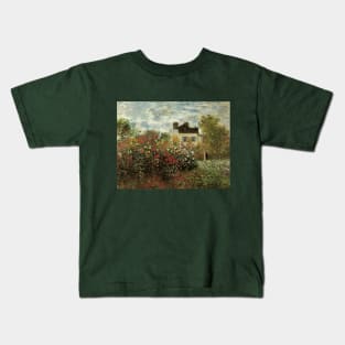 Artist's Garden in Argenteuil by Claude Monet Kids T-Shirt